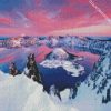 crater lake national park Oregon winter diamond painting