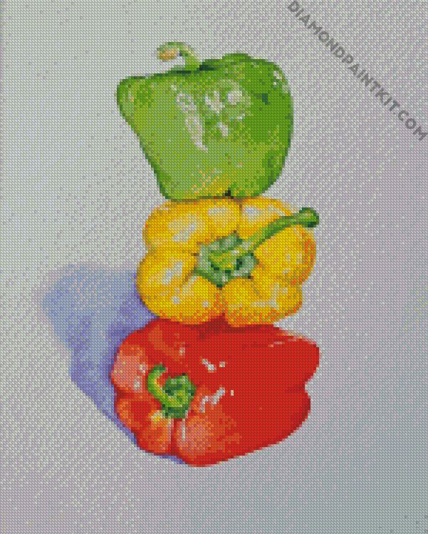 green yellow and red Peppers diamond painting