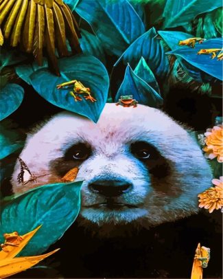 panda and frogs diamond painting