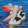 Pelicans In The Water diamond paintings