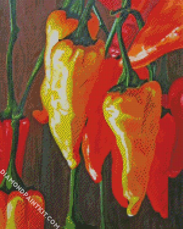 red and yellow Peppers diamond painting