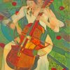 Abstract Cello Player diamond painting