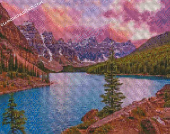 Alberta Moraine Lake Sunset diamond paintings