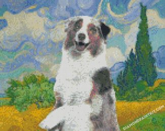 Aussie Dog Van Gogh Art diamond paintings