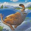 Beaver Swimming Underwater diamond paintings