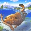 Beaver Swimming Underwater diamond painting