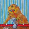 Beaver Washing teeth diamond painting