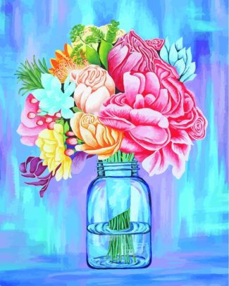 Colorful Flowers In Jar diamond painting