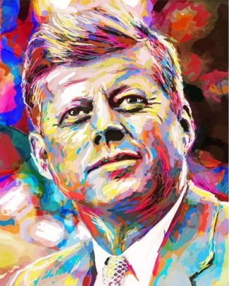 Colorful John F Kennedy diamond painting