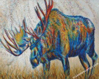 Colorful Moose Art diamond paintings