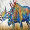 Colorful Moose Art diamond painting