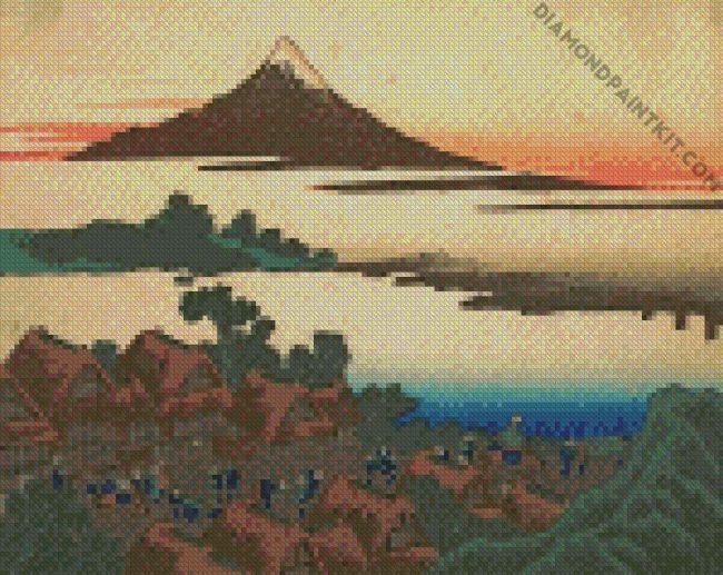 Dawn at Isawa in Kai Province by Hokusai diamond paintings