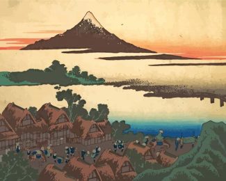 Dawn at Isawa in Kai Province by Hokusai diamond paintings
