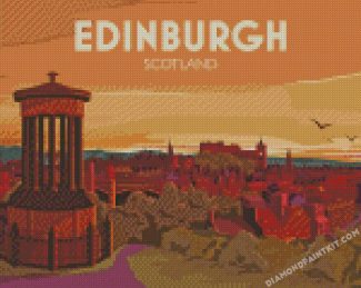Edinburgh Travel Poster diamond paintings