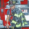 Firefighter Man Art diamond painting