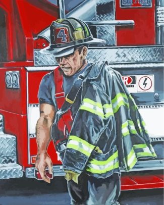 Firefighter Man Art diamond painting