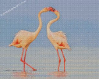 Flamingos Kiss diamond paintings