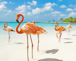 Flamingos diamond painting