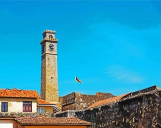 Galle Fort Clock Tower diamond painting