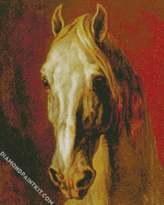 Head of a white horse Théodore Géricault diamond paintings
