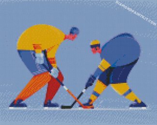 Ice Hockey Player Illustartion diamond paintings