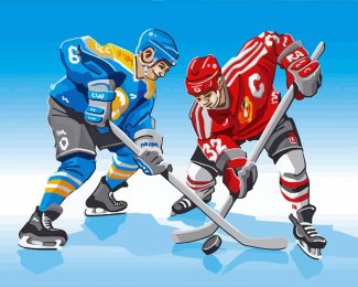 Illustration Ice Hockey Players diamond painting