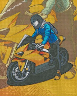Illustration Motorcycle Driver diamond paintings