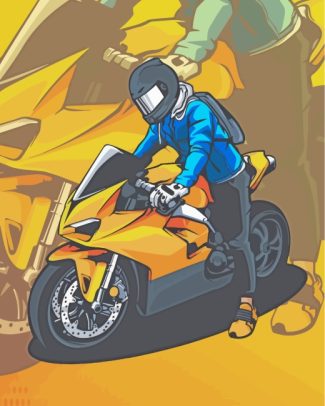 Illustration Motorcycle Driver diamond painting