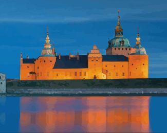 Kalmar Castle At Night diamond painting