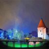 Kaunas Castle Lietuva at night diamond painting