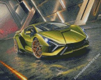 Lamborghini car diamond paintings
