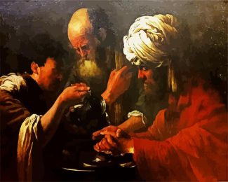 Pilate washing his hands Hendrick ter Brugghen diamond paintiing