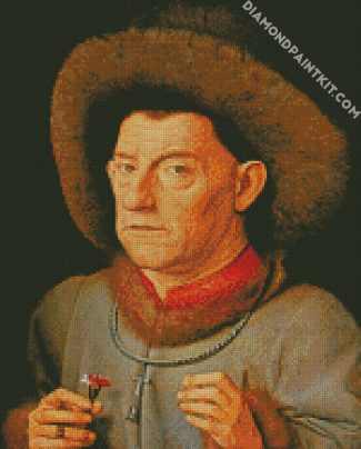 Portrait of a Man with Carnation by Jan van Eyck diamond paintings