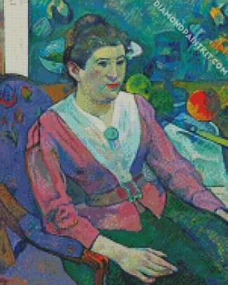 Portrait of a Woman in front of a Still life by Gauguin diamond paintings