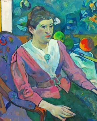 Portrait of a Woman in front of a Still life by Gauguin diamond painting