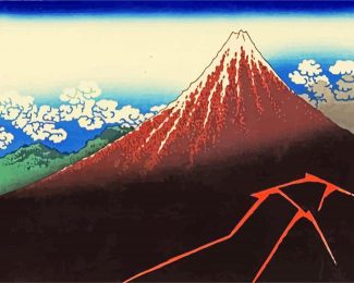 Rainstorm Beneath the Summit by Hokusai diamond paintings