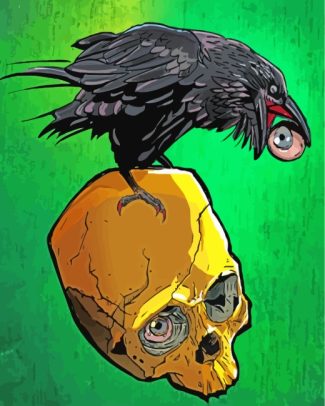 Raven On Skull diamond painting