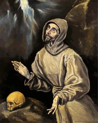 Saint Francis of Assisi in Ecstasy El Greco diamond painting