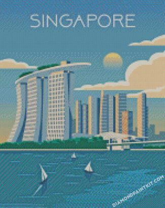 Singapore City Poster diamond paintings
