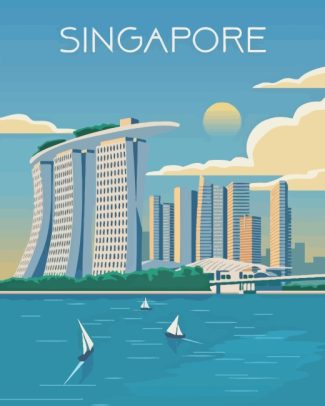 Singapore City Poster diamond painting