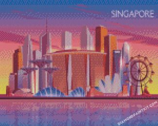 Singapore Skyline Illustration diamond paintings