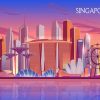 Singapore Skyline Illustration diamond painting