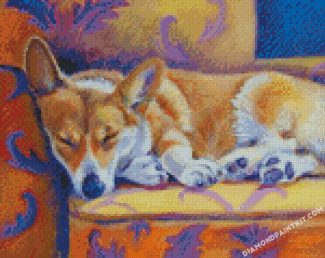 Sleepy Corgi Dog diamond paintings
