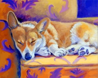 Sleepy Corgi Dog diamond painting