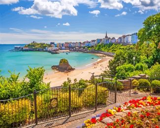 Tenby Beach and Park Pembrokeshire Wales UK diamond painting