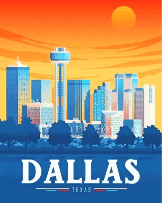 Texas Dallas Poster diamond painting