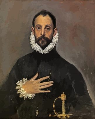 The Nobleman with his Hand on his Chest by el greco diamond paintings