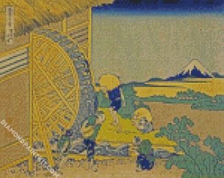 The Waterwheel at Onden by Hokusai diamond paintings