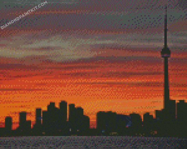 Toronto Buildings Silhouette diamond paintings