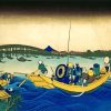 Viewing the Sunset over Ryōgoku Bridge by Hokusai diamond painting